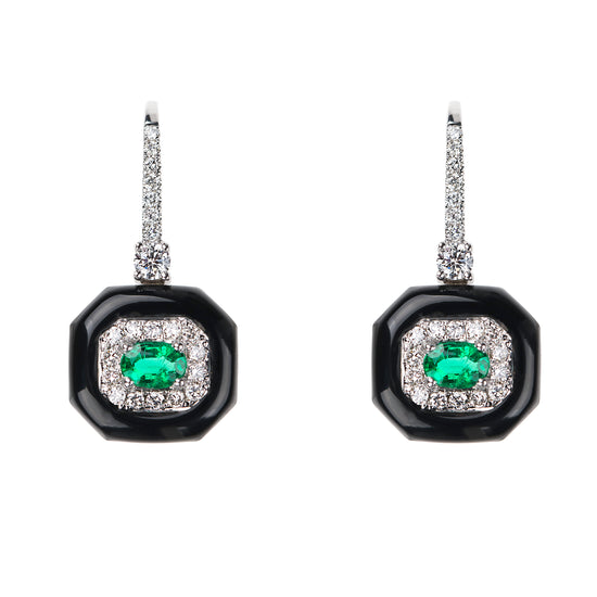 Nikos Koulis Oui Drop Earrings - Emerald