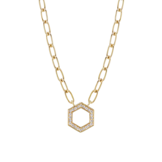 Harwell Godfrey 18" Diamond Hex Cable Chain Foundation Necklace