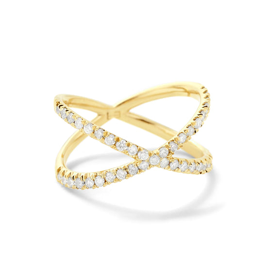 Eva Fehren Shorty Ring in 18K Yellow Gold with White Diamonds