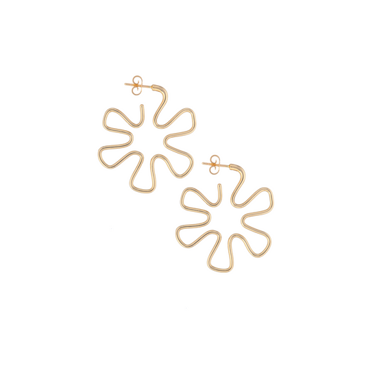 Bea Bongiasca Large Flower Power Gold Earrings