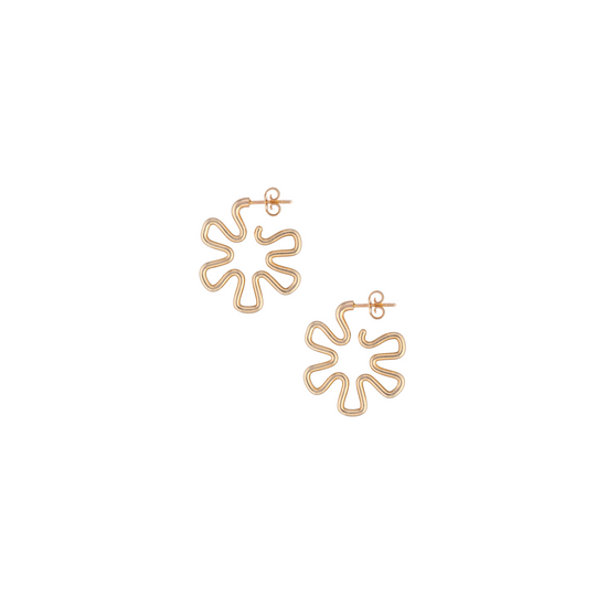 Bea Bongiasca Small Flower Power Gold Earrings