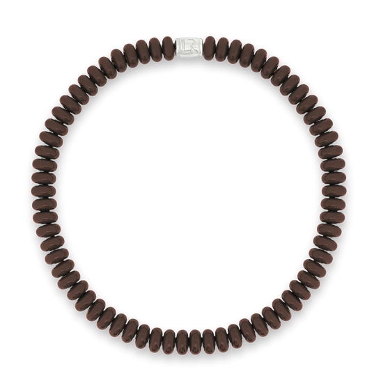 Lauren Rubinski Bob Silver and Chocolate Enamel Donuts Necklace
