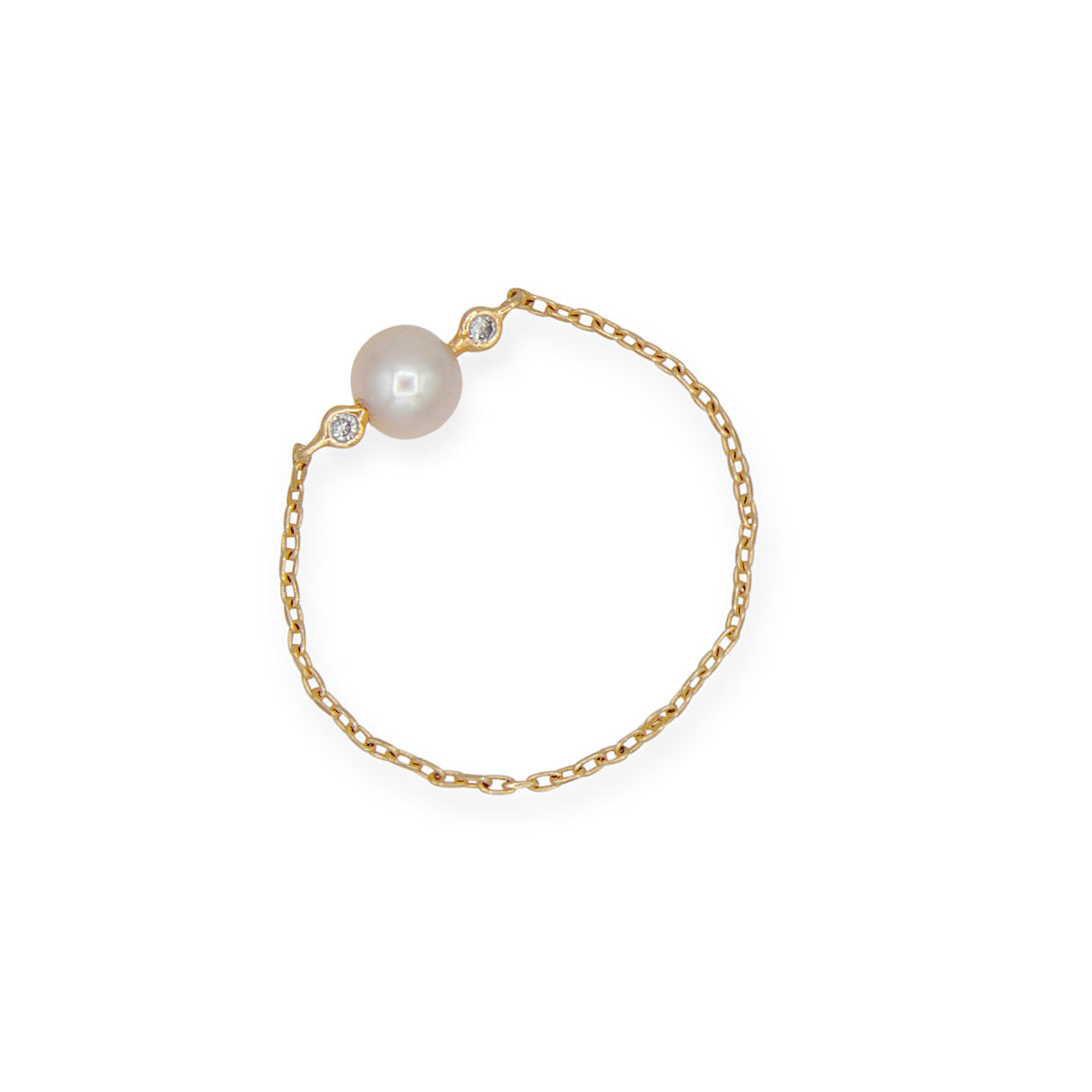 YI Collection Pearl & Diamond Chain Ring