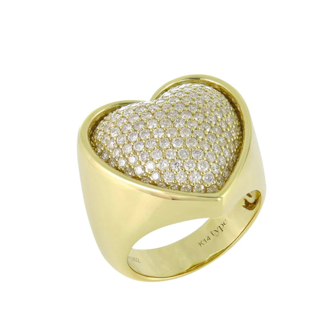 Type Jewelry Puffy Heart Diamond Cocktail Ring