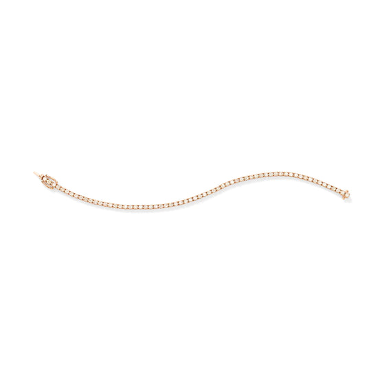 Eva Fehren 2mm Line Bracelet in 18K Rose Gold with Pale Champagne Diamonds