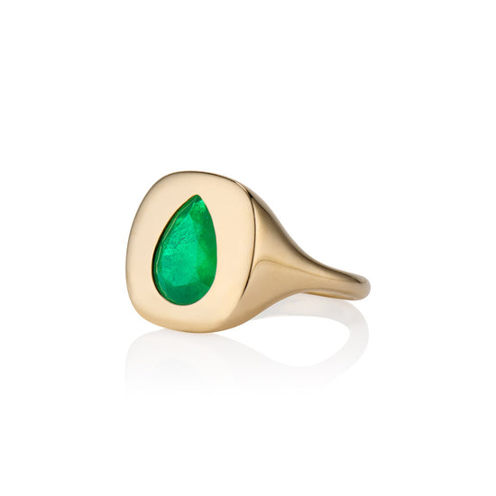 The One I Love Muzo Emerald Pear Cut Ring