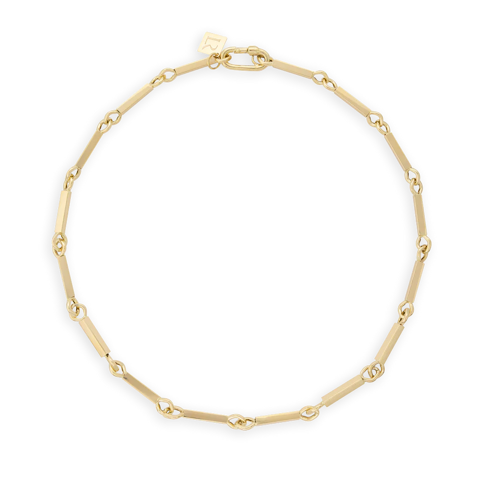 Lauren Rubinski Elliot Yellow Gold Short Chain Necklace with Rectangular