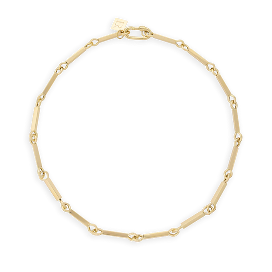 Lauren Rubinski Elliot Yellow Gold Short Chain Necklace with Rectangular