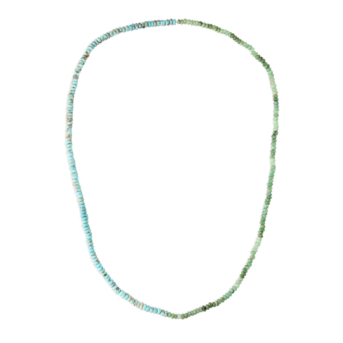 The Seven OOAK Turquoise Rondelle Beaded Necklace
