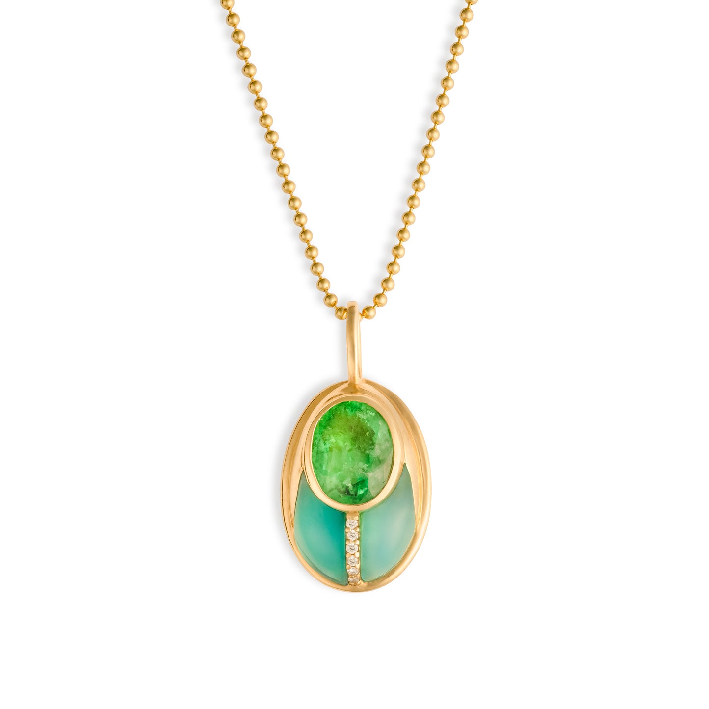 Mason & Books Love Bug Pendant - Emerald & Pariba Opal