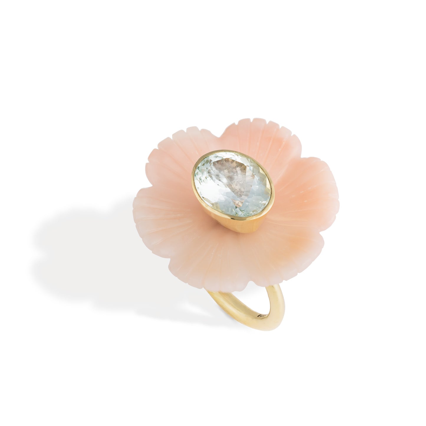 Sophie Joanne Paradise XL Flower Ring - Pink Opal & Aquamarine