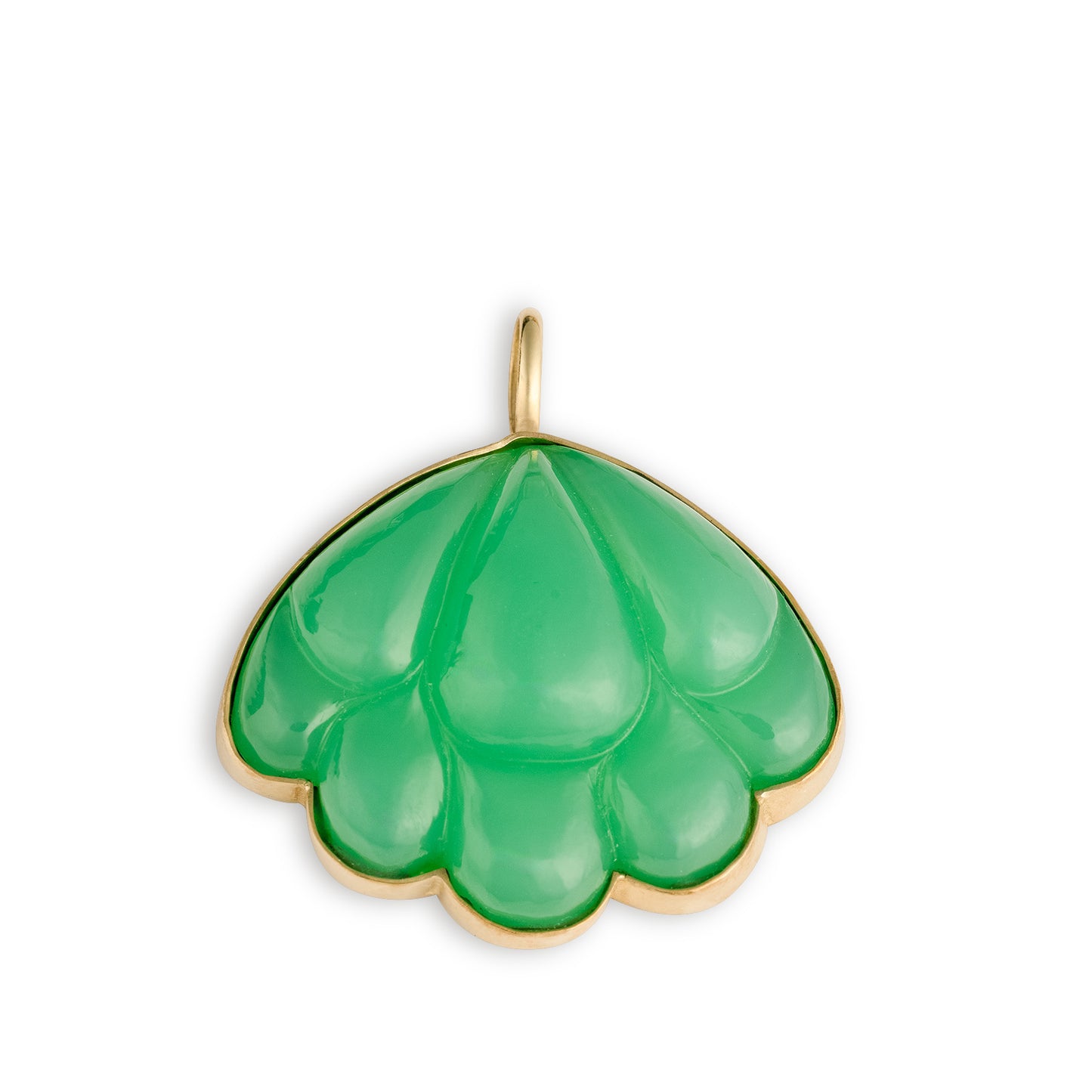 Sophie Joanne Big Lotus Pendant - Chrysoprase