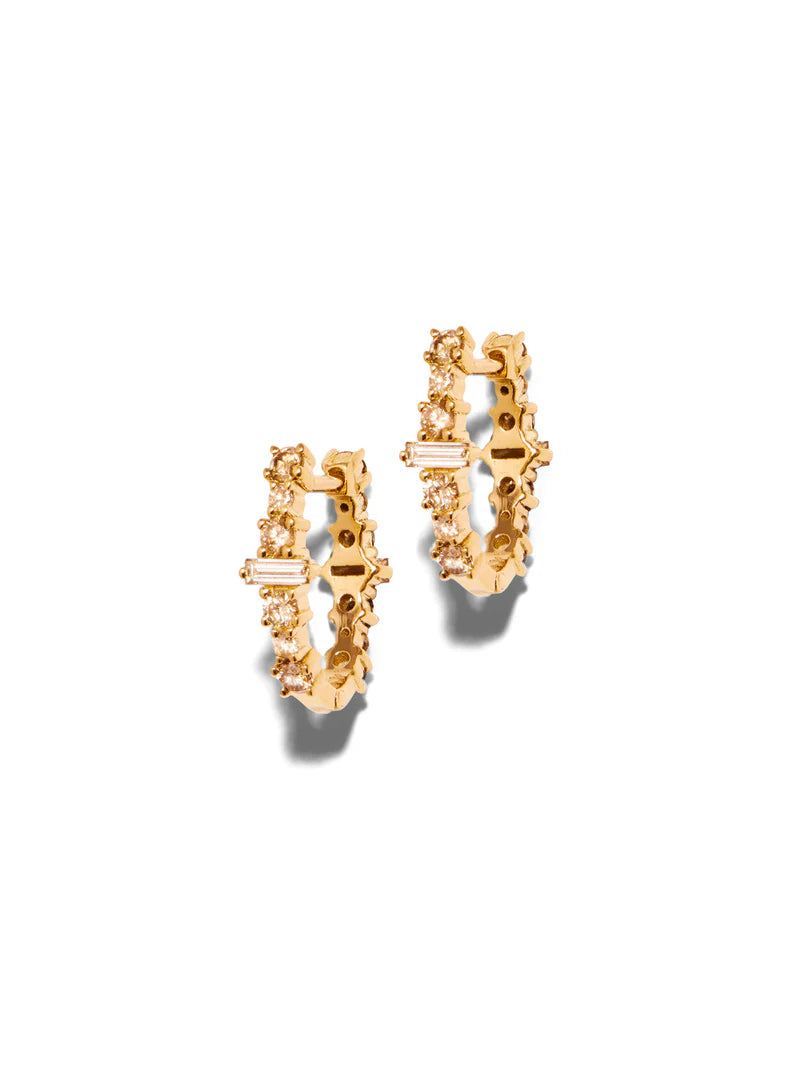 ILEANA MAKRI
SMALL DIAMOND RIVULET SPREAD OVAL HOOP YELLOW GOLD EARRINGS