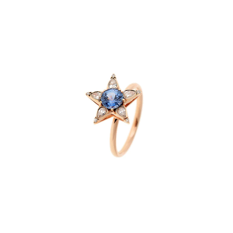 Selim Mouzannar Blue Sapphire & Diamond Ring