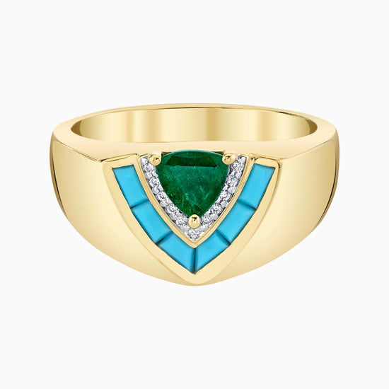 Emily P Wheeler Emerald Tiered Signet Ring