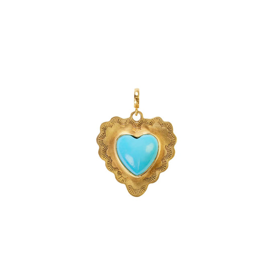 Christina Alexiou Large Turquoise Heart Charm