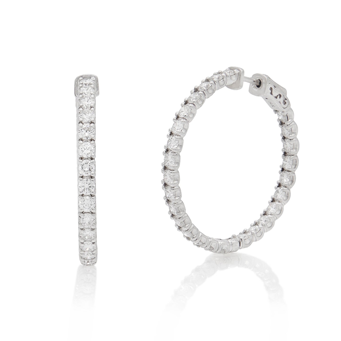 The Seven 4 CT White Gold Lab Grown Diamond Hoops