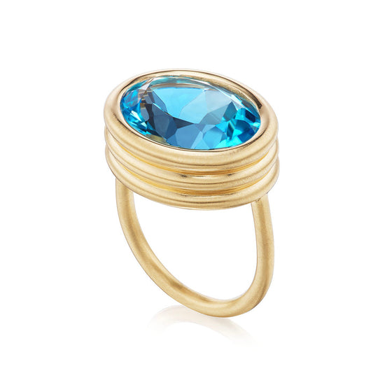 Beck Jewels Scuba Ring with Blue Topaz