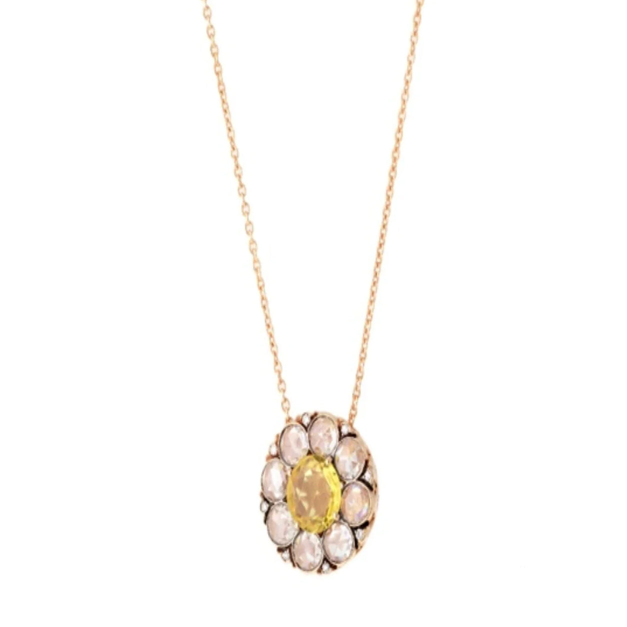 Load image into Gallery viewer, Selim Mouzannar Diamond &amp;amp; Yellow Sapphire Pendant Necklace
