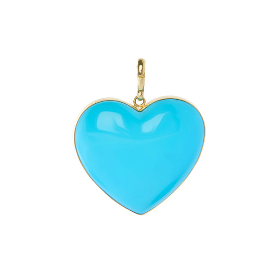 Jenna Blake Large Carved Turquoise Heart