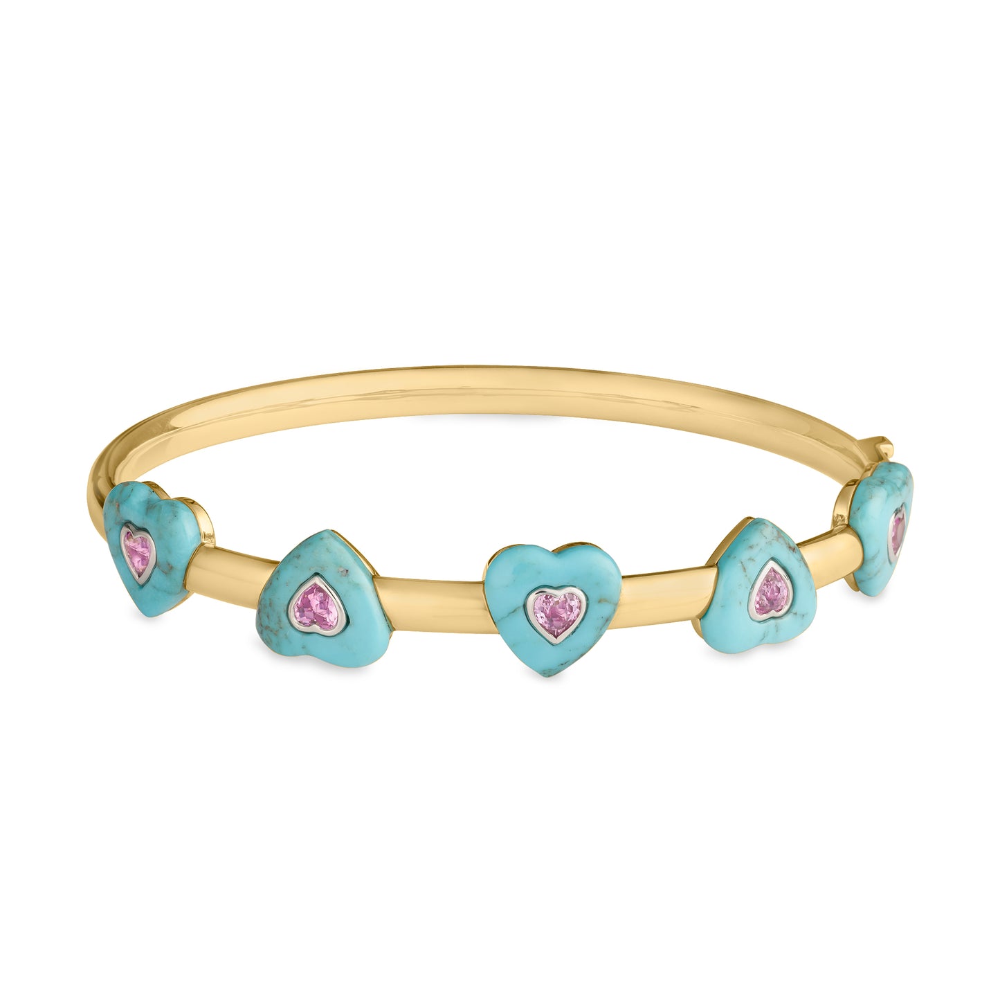 Emily P Wheeler Heart Bracelet in Turquoise & Pink Sapphire