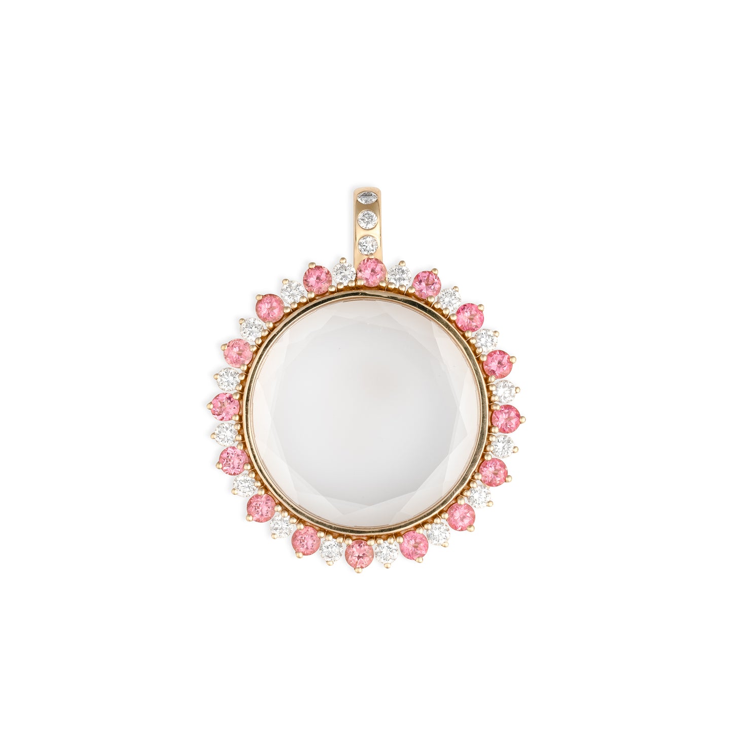 Loquet of London Pink Spinel and White Diamond Locket