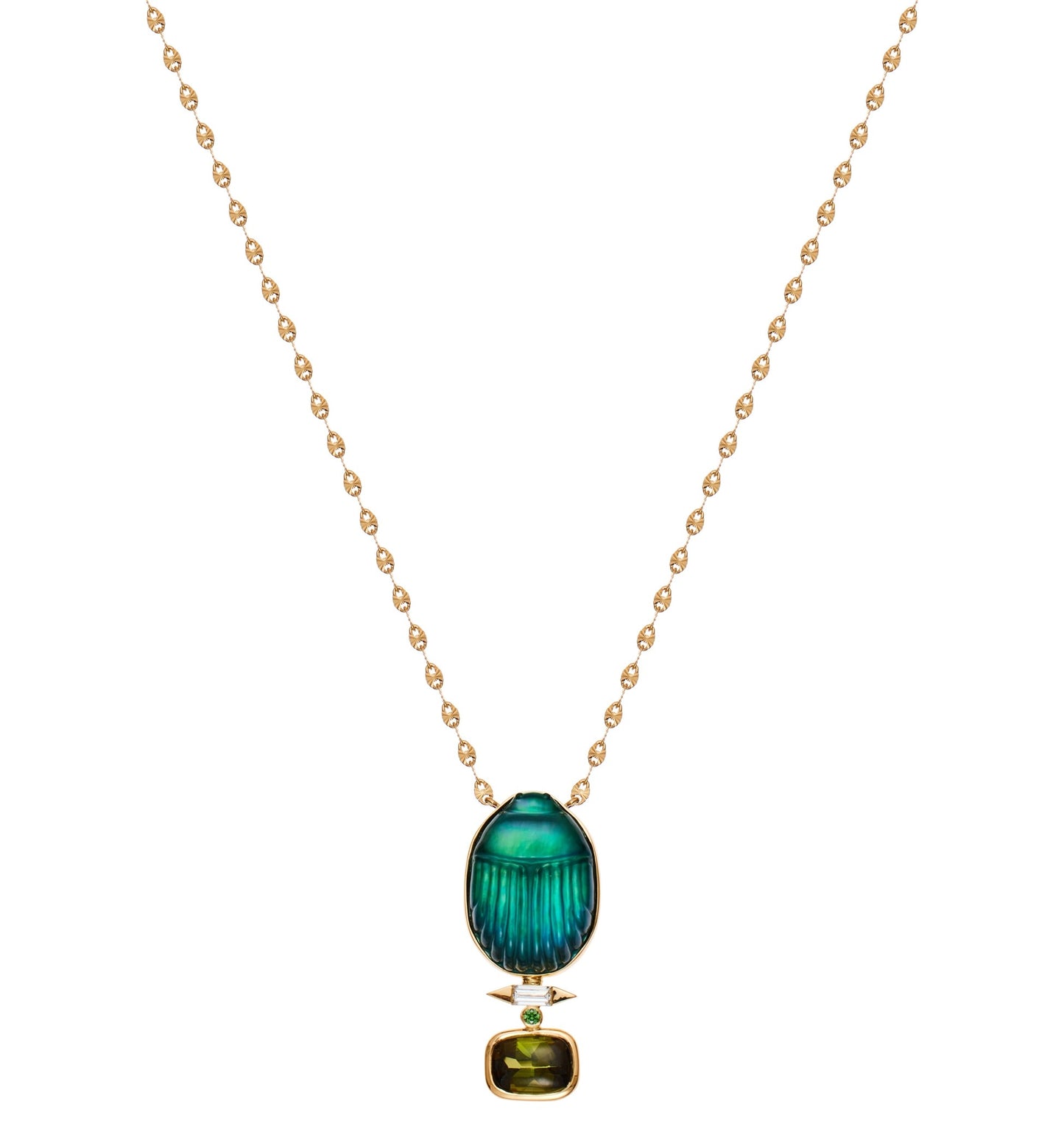 Lito Big Gola Necklace with Tourmaline