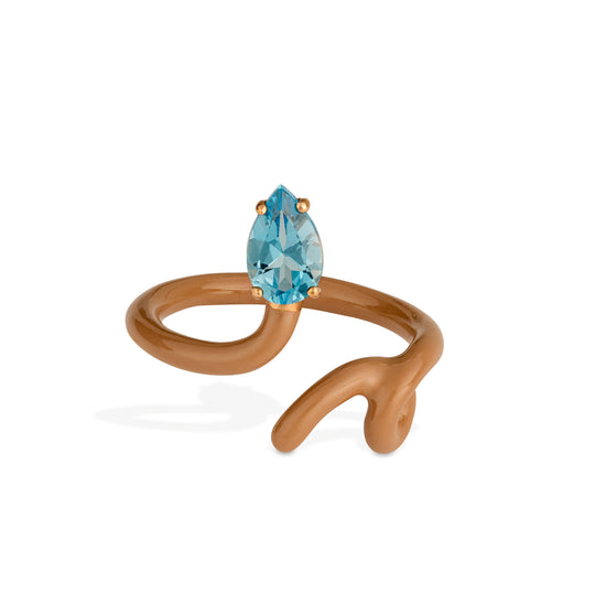 Load image into Gallery viewer, Bea Bongiasca Topaz Tendril Ring

