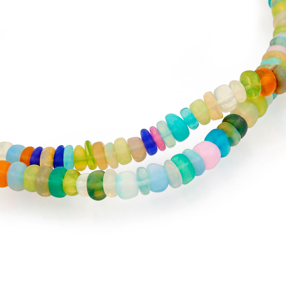 The Seven Rainbow Opal Beaded Necklace