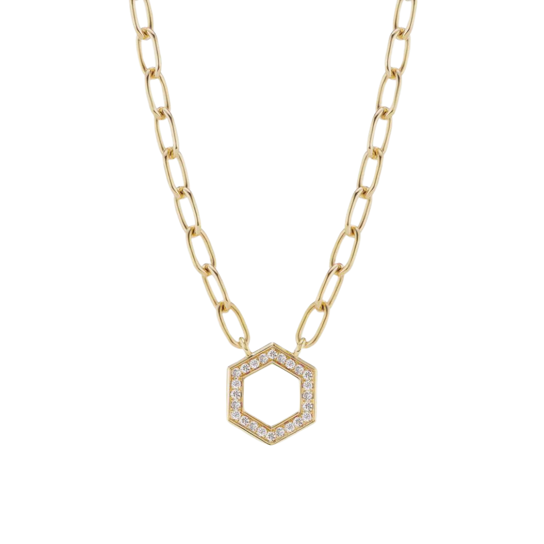 Load image into Gallery viewer, Harwell Godfrey 18&amp;quot; Diamond Hex Cable Chain Foundation Necklace
