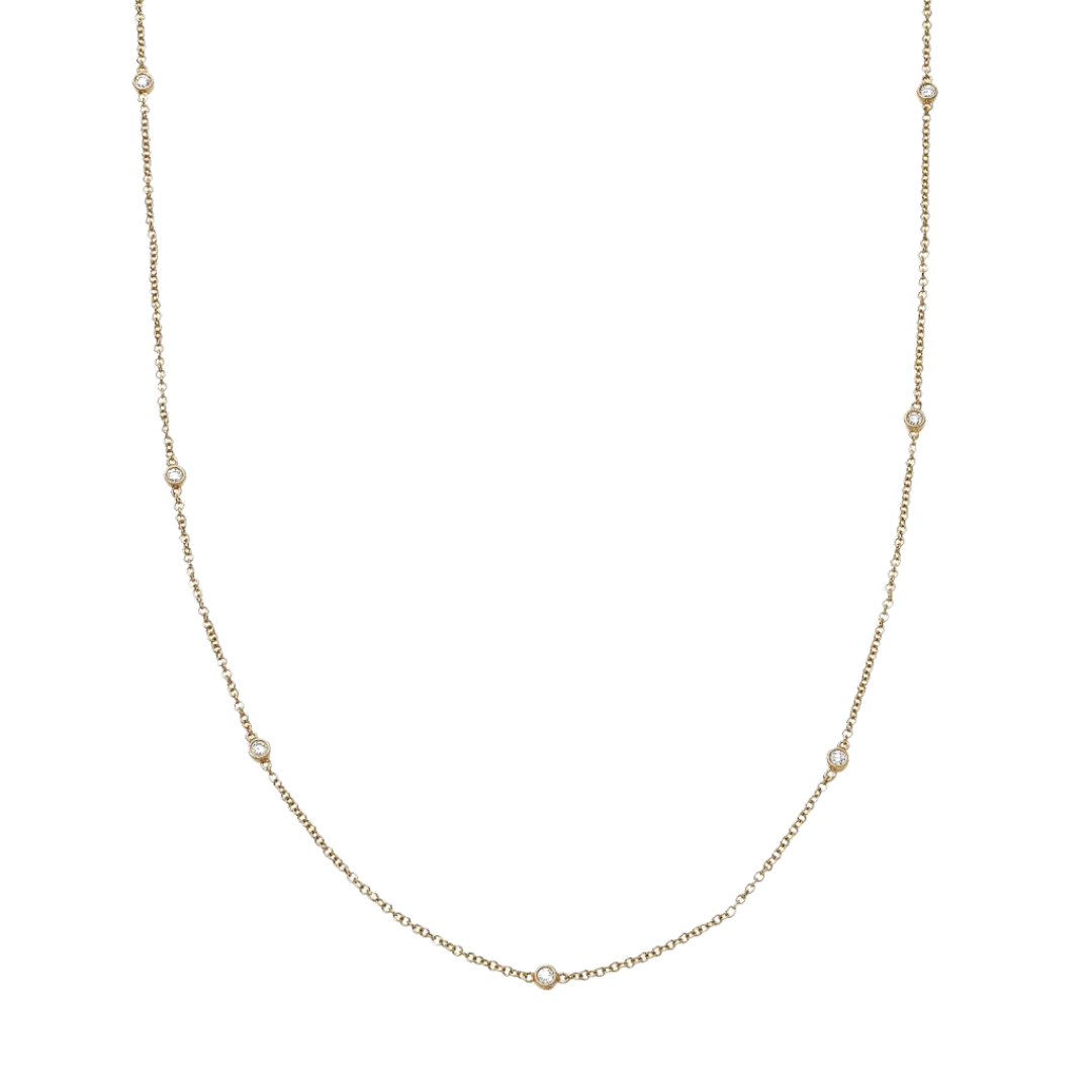 Loquet London Diamond stations Link Necklace Chain 32” inches