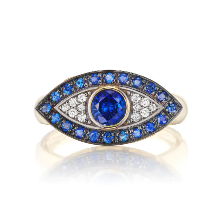 Holly Dyment Evil Eye Ring - Blue Sapphire and Diamonds