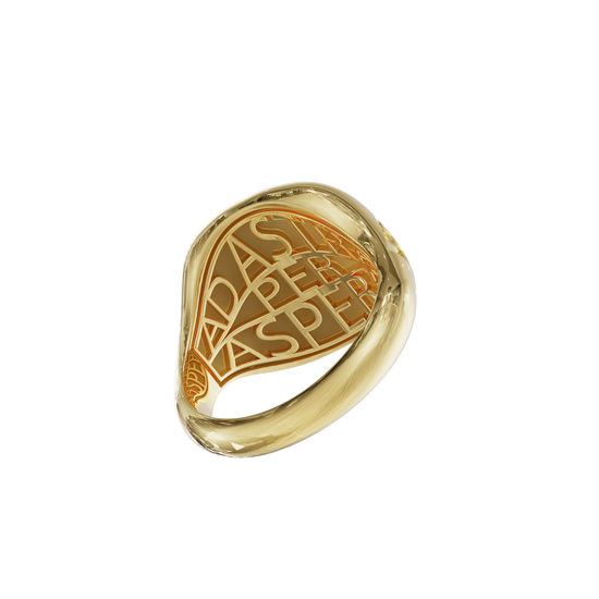 Dyne x The Seven 18K Yellow Gold Pinky Ring with Blue Sapphire & Diamonds
