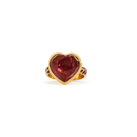 Christina Alexiou Pink Tourmaline Heart Ring