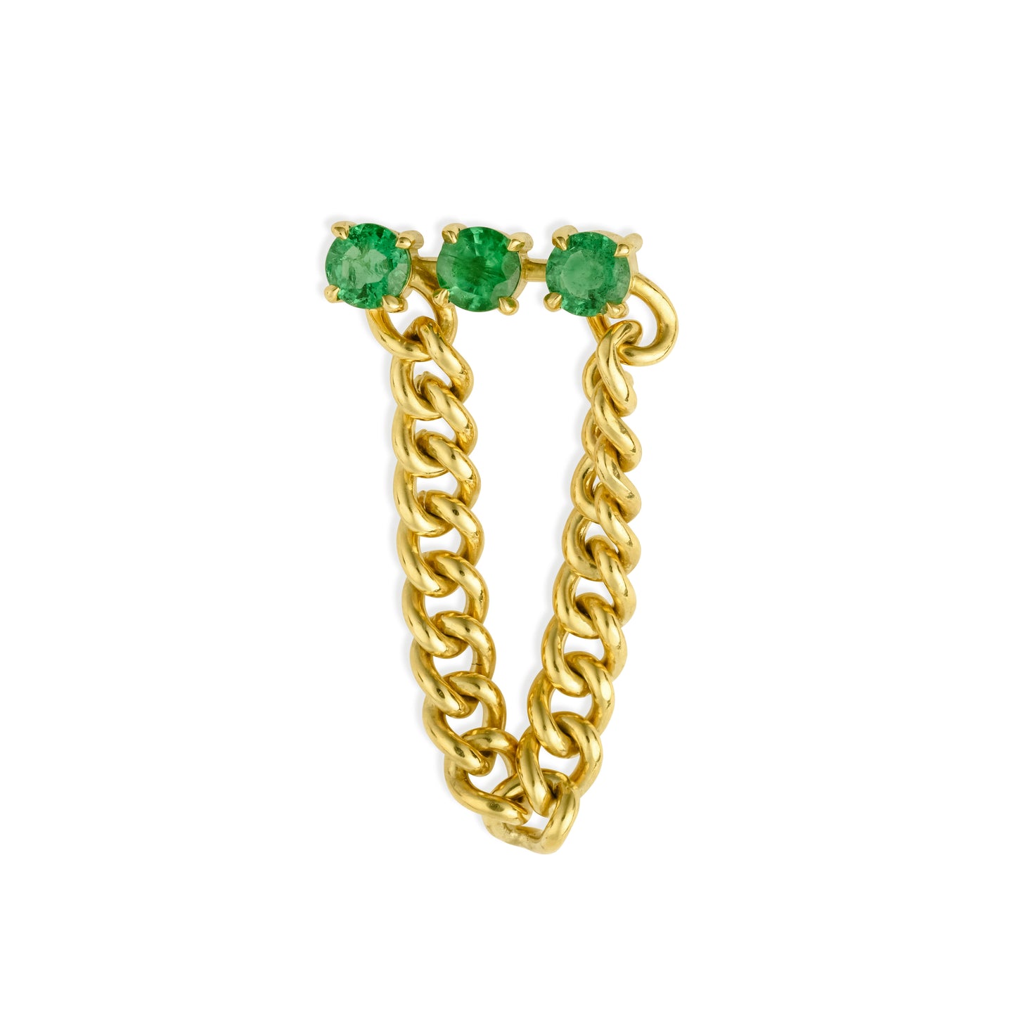 Load image into Gallery viewer, Jemma Wynne Tojours Single Stud with Zambian Emerald and Draped Chain
