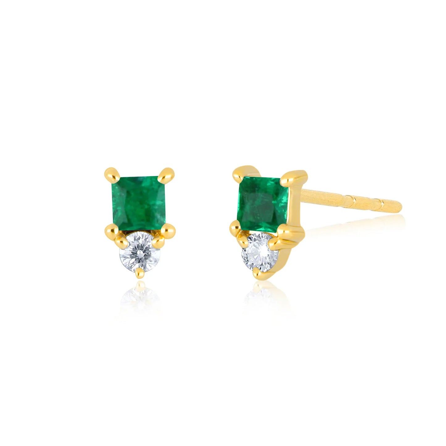 EF Collection - 14k Mini Emerald Birthstone Stud