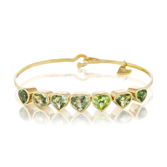 Load image into Gallery viewer, Christina Alexiou Heart Bracelet Green Tourmaline
