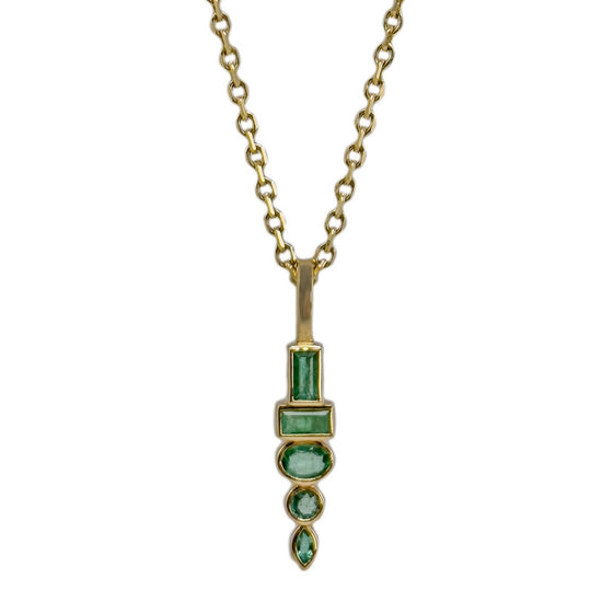 Sorellina Monroe Totem Pendant 18K yellow gold pendant with Emerald