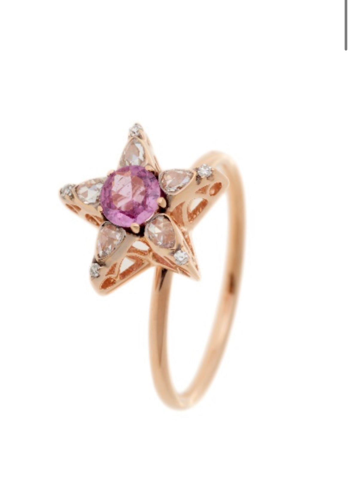 Selim Mouzannar Istanbul Pink Sapphire & Diamond Star Ring