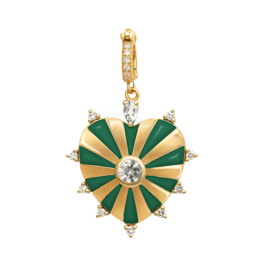 Joanna Dahdah Mila Heart with Emerald Enamel & Diamonds