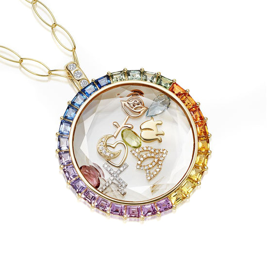 Load image into Gallery viewer, Loquet of London Large Rainbow Faceted Locket
