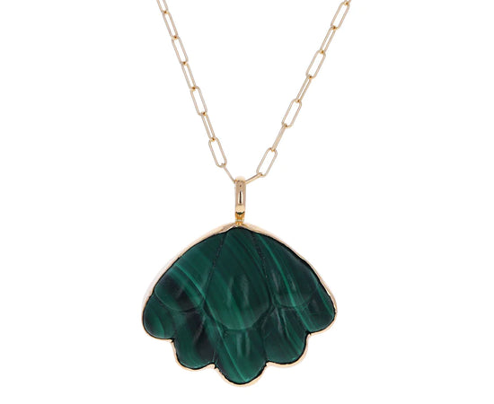 Load image into Gallery viewer, Sophie Joanne Lotus Pendant Malachite
