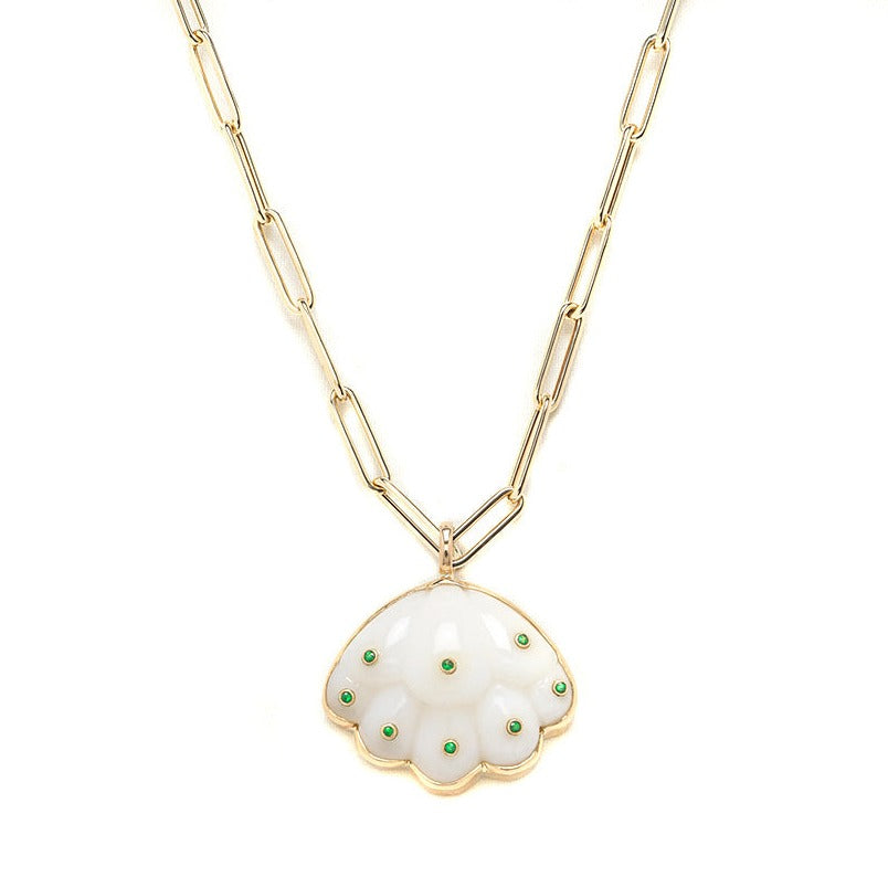 Sophie Joanne Lotus Pendant White Opal