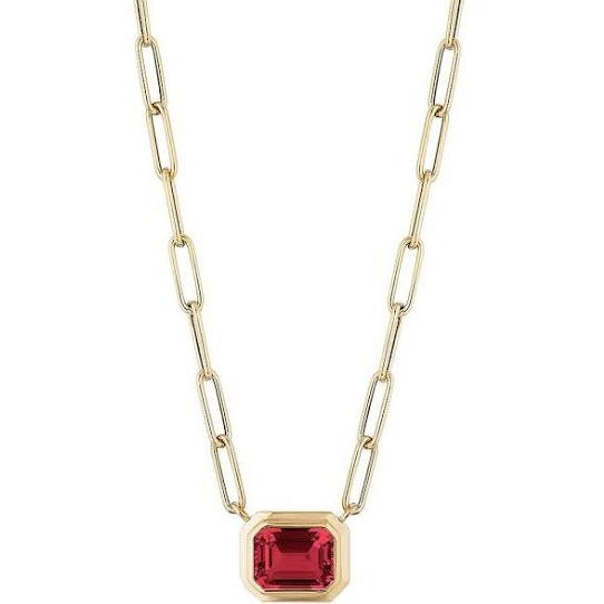 Goshwara Manhattan Garnet Emerald Cut Pendant