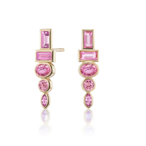 Load image into Gallery viewer, Sorellina Monroe Totem Studs with Pink Sapphire
