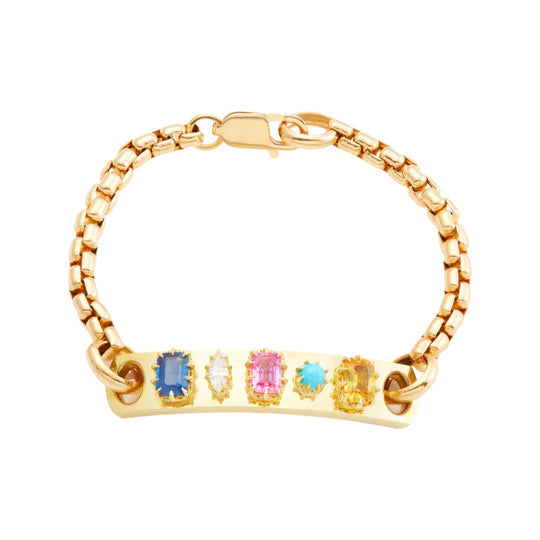 Jenna Blake Morse Code Bracelet - Pink Sapphire Mix