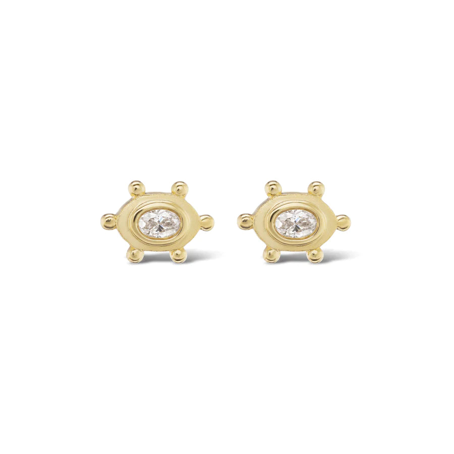 Emily Weld Collins Oval Granium Earrings