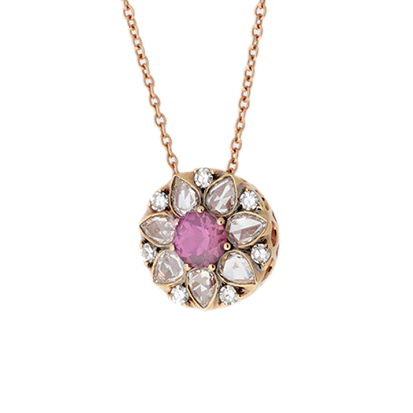 Load image into Gallery viewer, Selim Mouzannar Pink Sapphire &amp;amp; Diamond Pendant Necklace
