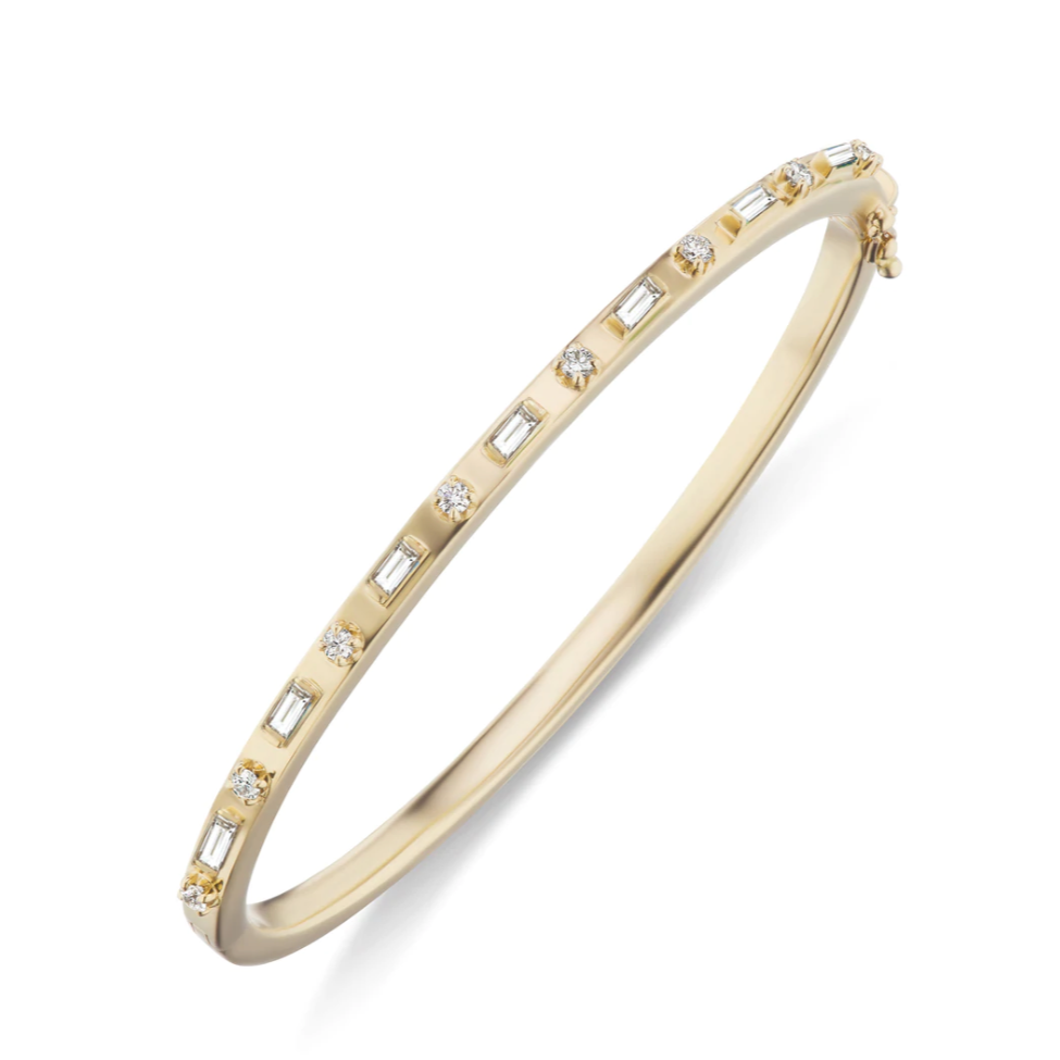 Sorellina Baguette Diamond Bangle with Diamonds