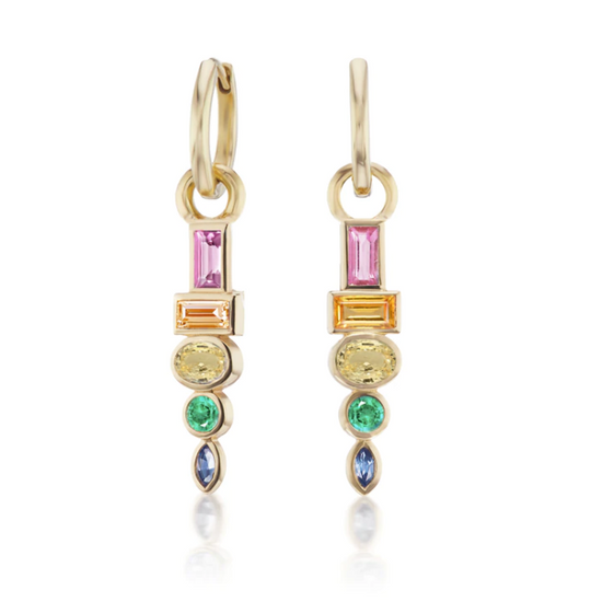 Sorellina Monroe Totem Huggies with Rainbow Sapphires